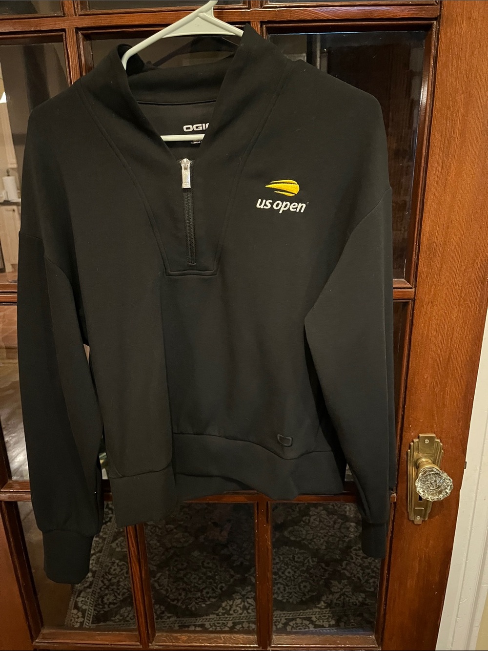 OGIO Black US Open Quarter-Zip Pullover with Yellow Logo